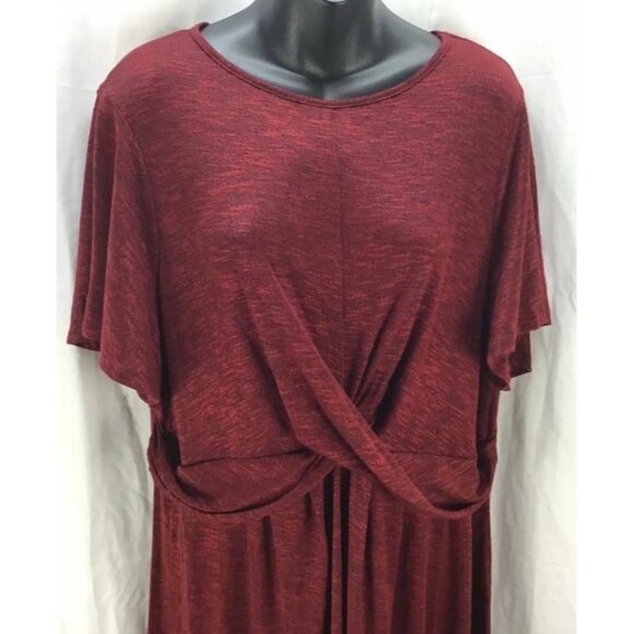 Ava & Viv Plus Size Dress 1X Red Slub Sheath New - Picture 2 of 5